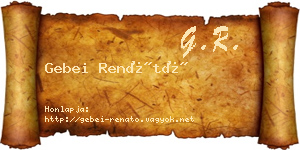 Gebei Renátó névjegykártya